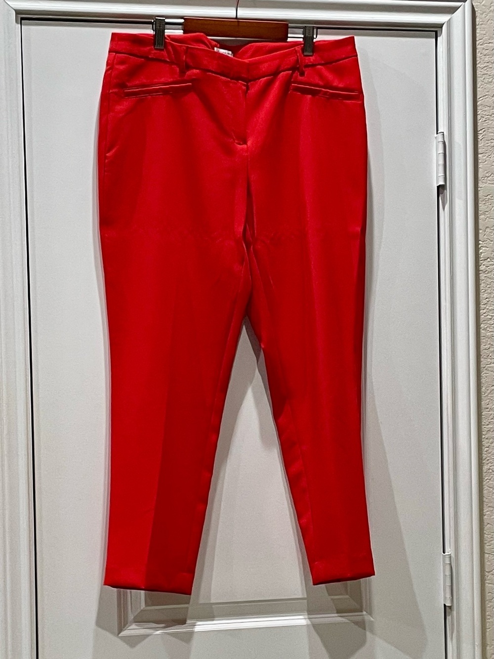 Like New Carolina Belle Red Cropped Tailored Ankle Pants Ladies SZ 12